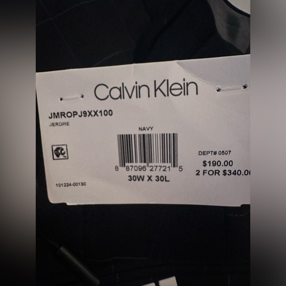 NWT Calvin Klein Men’s Dress Pants Slim Fit Navy Size 30W X 30L - Picture 6 of 6
